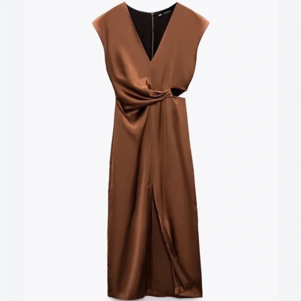 Zara cut out satin dress